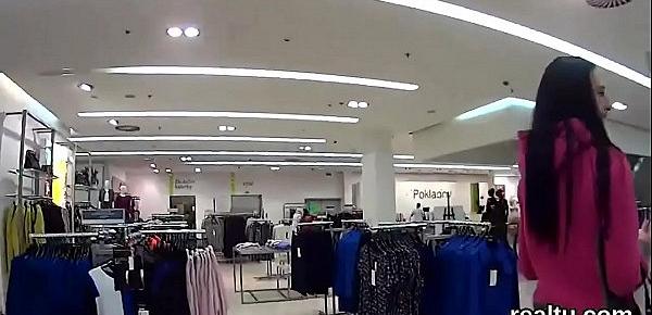  Beautiful czech kitten was teased in the shopping centre and banged in pov